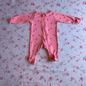 Carter's Pink Heart Footie One Piece
